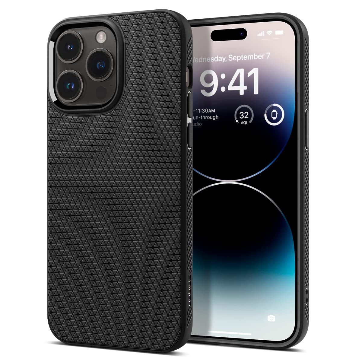 Spigen iPhone 14 Pro Max ile uyumlu Kılıf Liquid Air Matte Black - ACS04813