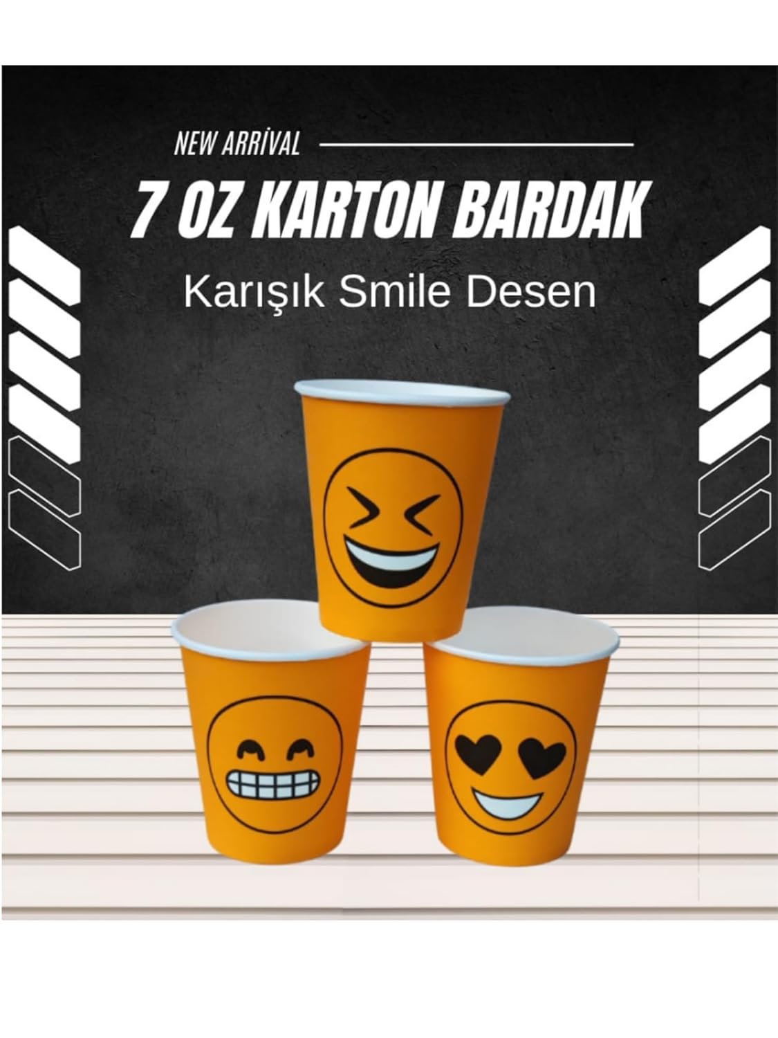Maycup 7 oz Karton Bardak 1000 adet Karışık Desen
