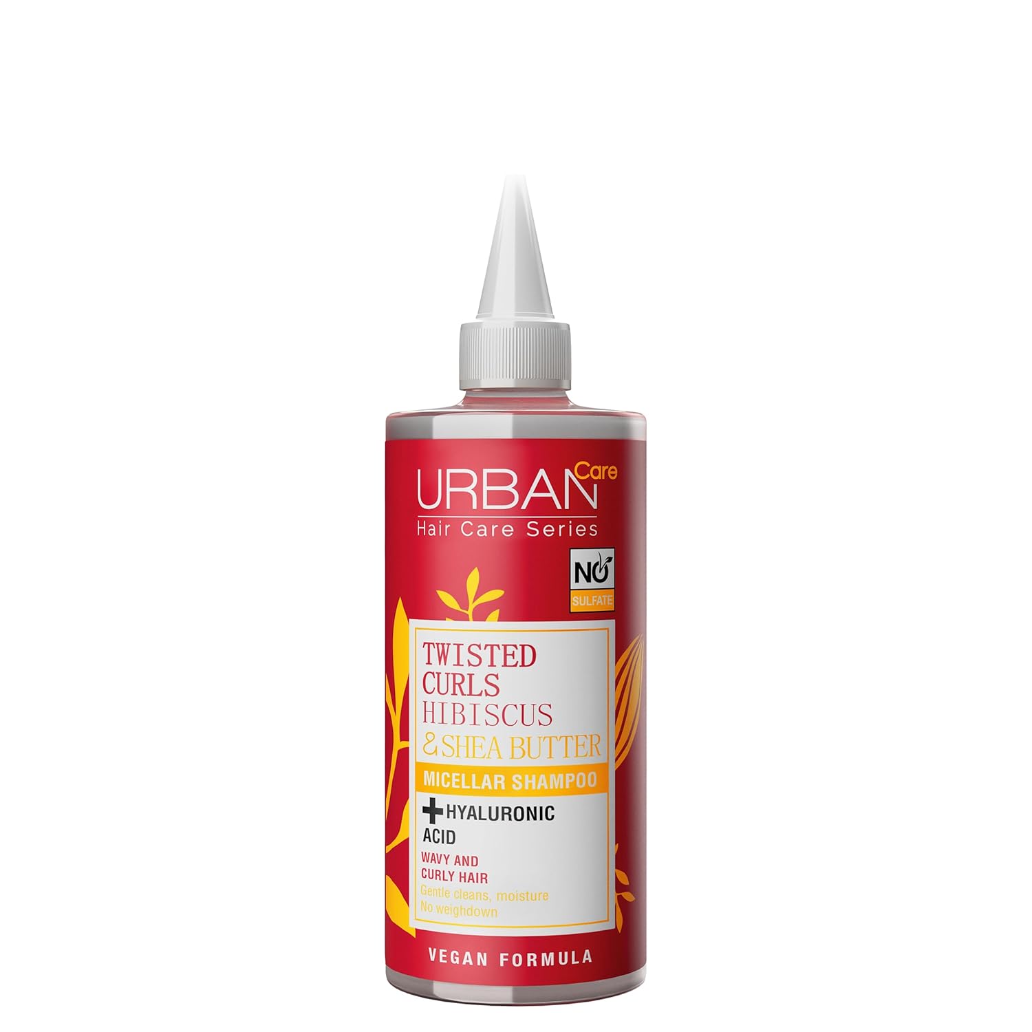 URBAN Care Twisted Curls Hibiscus & Shea Butter Kıvırcık ve Dalgalı Saçlara Özel Miselar Şampuan Sülfatsız 340 ml- Vegan