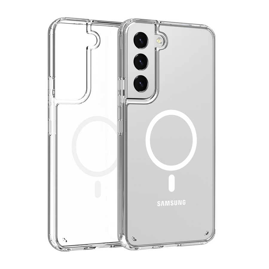 Coverzone Samsung Galaxy S22 İle Uyumlu Kılıf Şeffaf, Wireless Magsafe ile uyumlu Silikon Kapak Samsung Galaxy S22 ile uyumlu Kılıf, Şeffaf