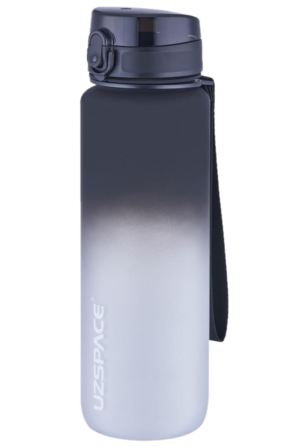 Uzspace FiftyFifty 1000ml BÜYÜK BOY Çift Renk Softtouch FF Collection Tritan Su Matarası Siyah-Beyaz