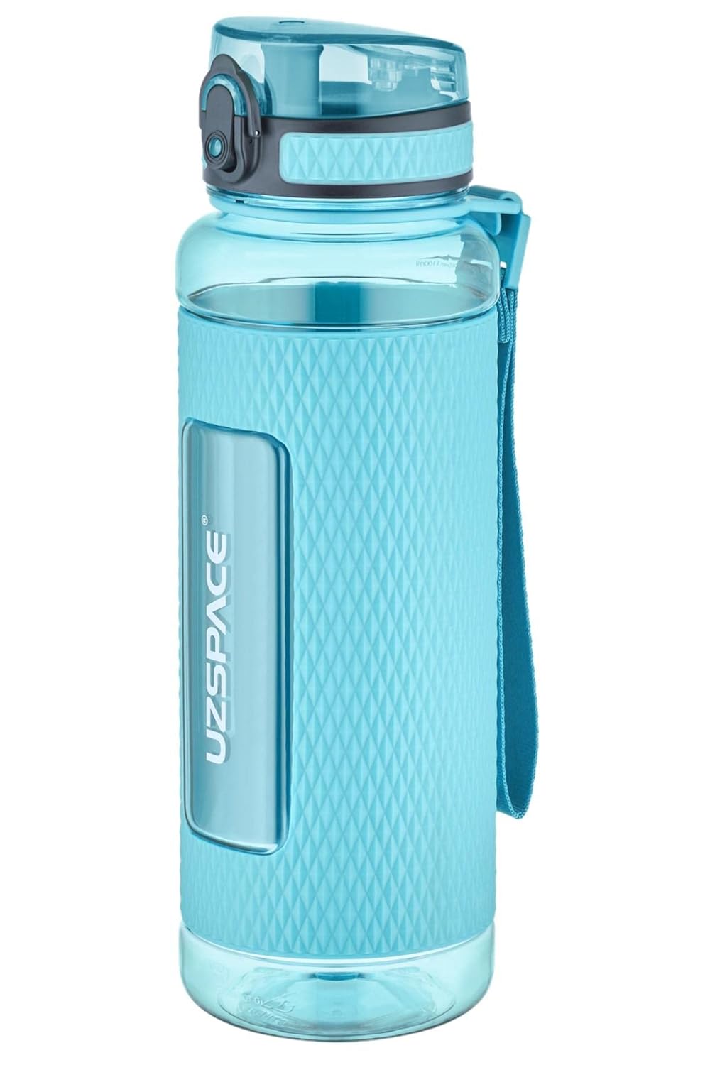 Uzspace FiftyFifty 1100ml -MEGA BÜYÜK BOY- Tritan Su Matarası Silikon Korumalı Kaydırmaz Gövde Turkuaz