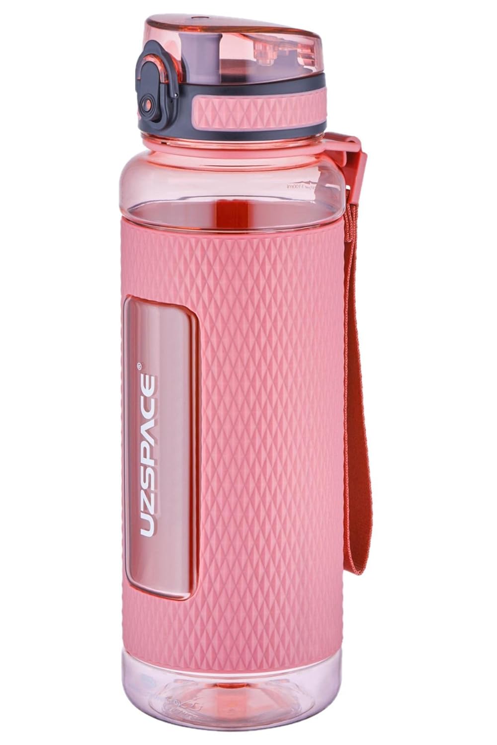 Uzspace FiftyFifty 1100ml -MEGA BÜYÜK BOY- Tritan Su Matarası Silikon Korumalı Kaydırmaz Gövde Pudra