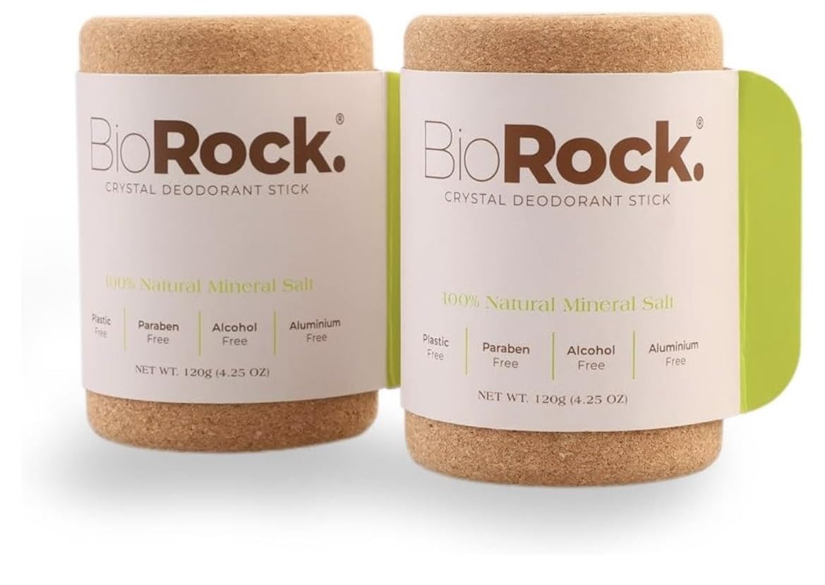 BİOROCK Crystal Deodorant Stick 120 gr Yedek Crystal Refill Plastiksiz Doğa Dostu 2’li Ekonomik Set