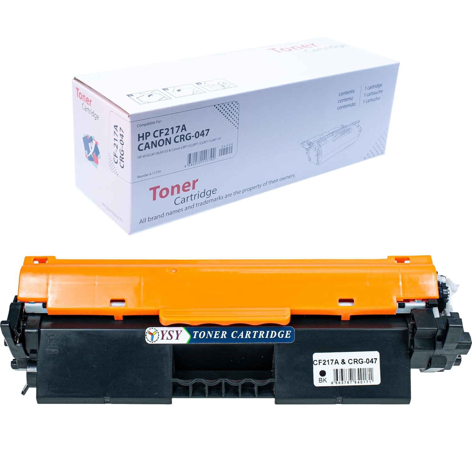YSY HP M102 M130 M132 LBP110 LBP112 LBP113 MF110 MF112 MF113 CF217A (17A) & CAN. CRG-047 1600(1.6K) Sayfa Verimli Muadil Toner (Siyah)