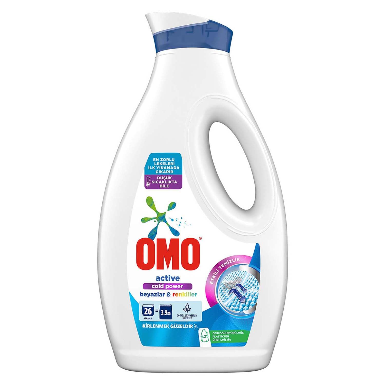Omo Sıvı Active Cold Power Beyazlar ve Renkliler İçin Çamaşır Deterjanı 1690 ml