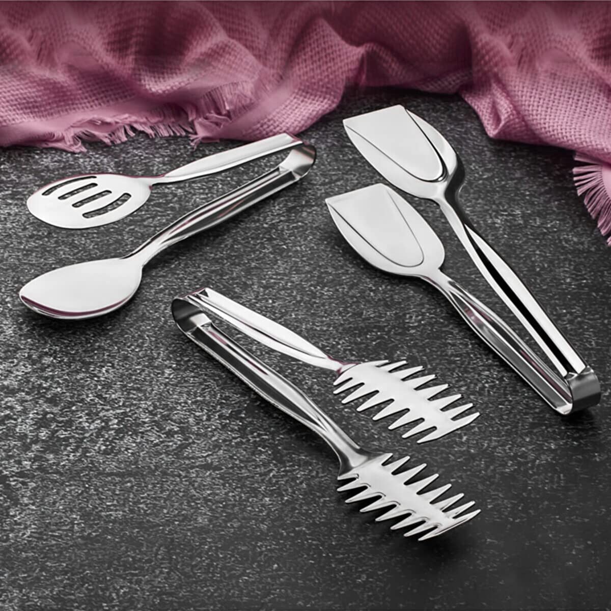 AVCI Lüks 3'lü Maşa Servis Seti 18/10 Paslanmaz Çelik