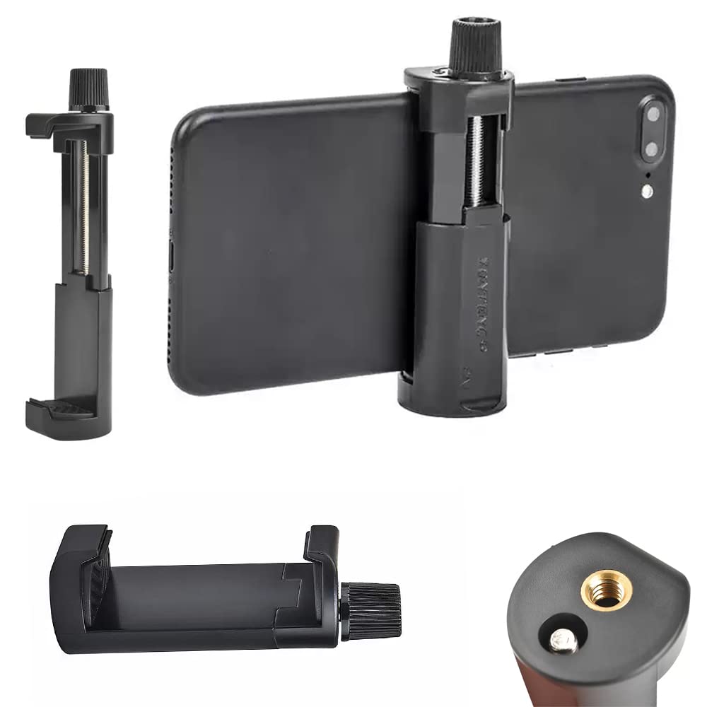 Coverzone Dikey Ve Yatay Açılabilir Profesyonel Fotoğraf ve Video Çekim Aparatı Kolay Taşınabilir Ergonomik (Min 5cm Max 10cm) Telefon Tutucu Tripod Başlık Aparatı (Siyah)