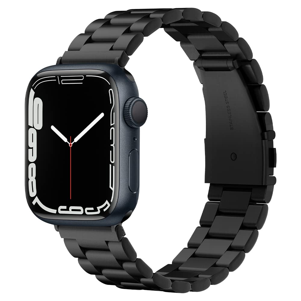 Spigen Apple Watch 42mm Seri 11/10 - 41mm Seri 9/8/7 - 40mm Seri SE/3/SE2/SE/6/5/4 ile Uyumlu Kordon Kayış Band Modern Fit Black - AMP04803
