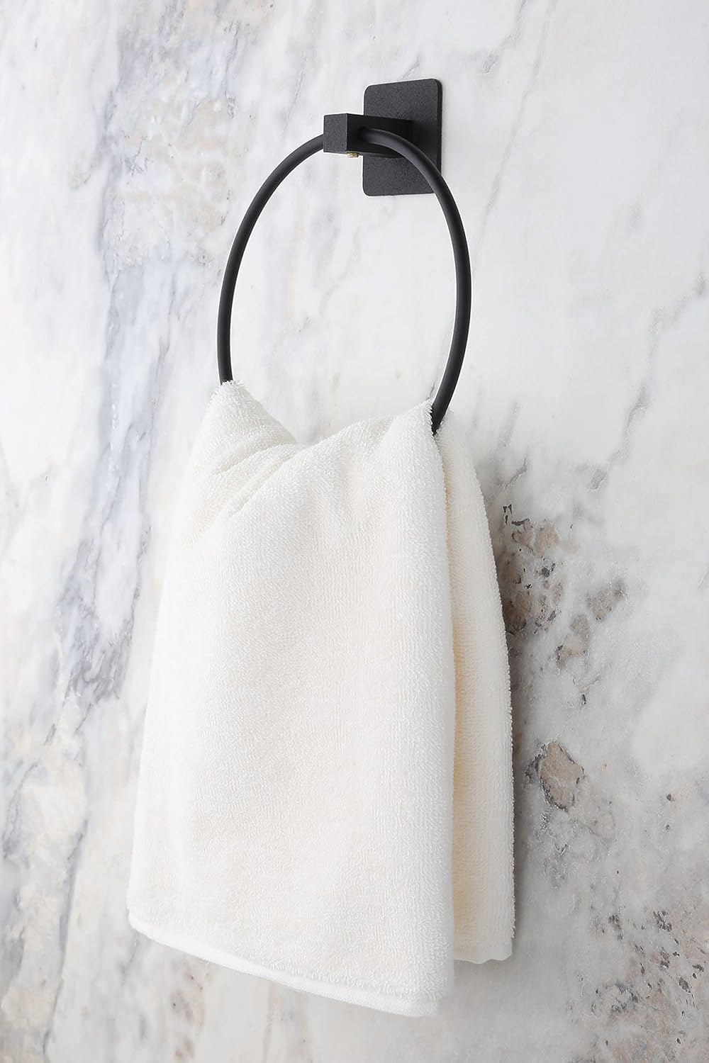 Alper Banyo Yapışkanlı Siyah Kare Yuvarlak Havluluk Havlu Askısı