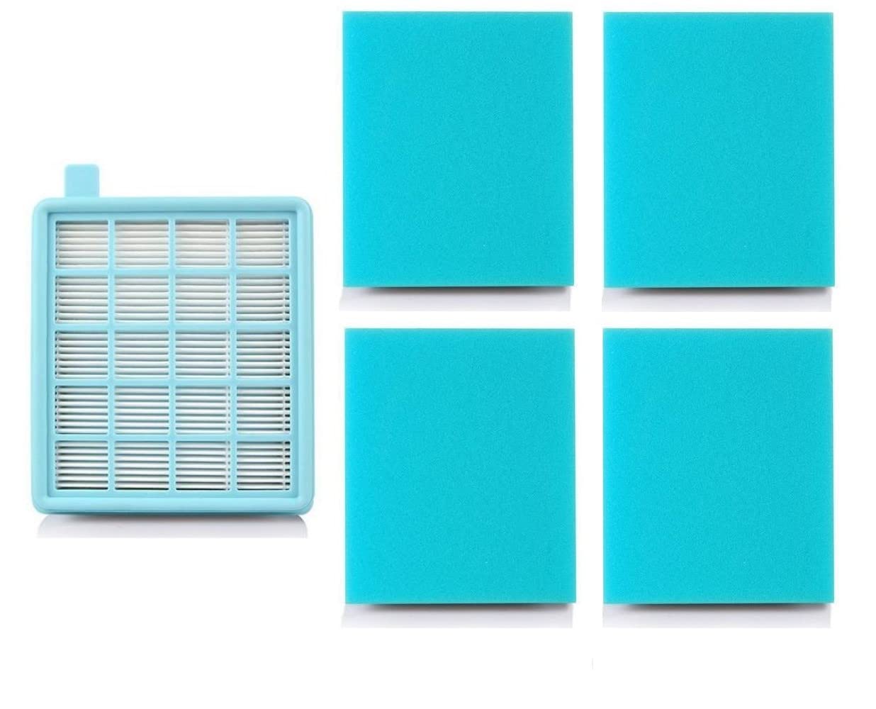 Popüler Hepa Filtre Seti + 4 Adet Sünger Philips Fc 9323-07 Power Pro ile Uyumlu