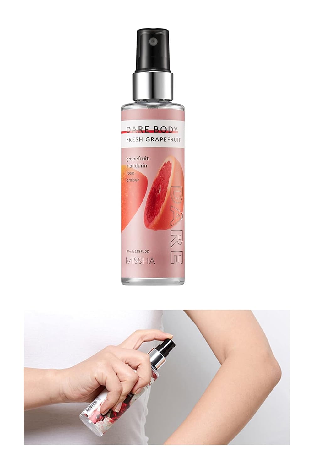 MISSHA Yoğun Esanslı Kalıcı Saç&Vücut Spreyi 105ml Dare Body Mist (Fresh Grapefruit)