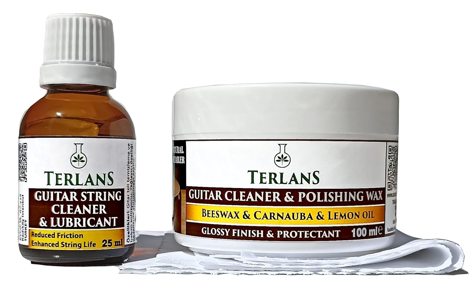 Terlans Gitar Temizlik Bakım Seti 4 lü Gövde Klavye Temizleyici Parlatıcı Vaks & Tel Yağlayıcı Guitar Cleaning Kit