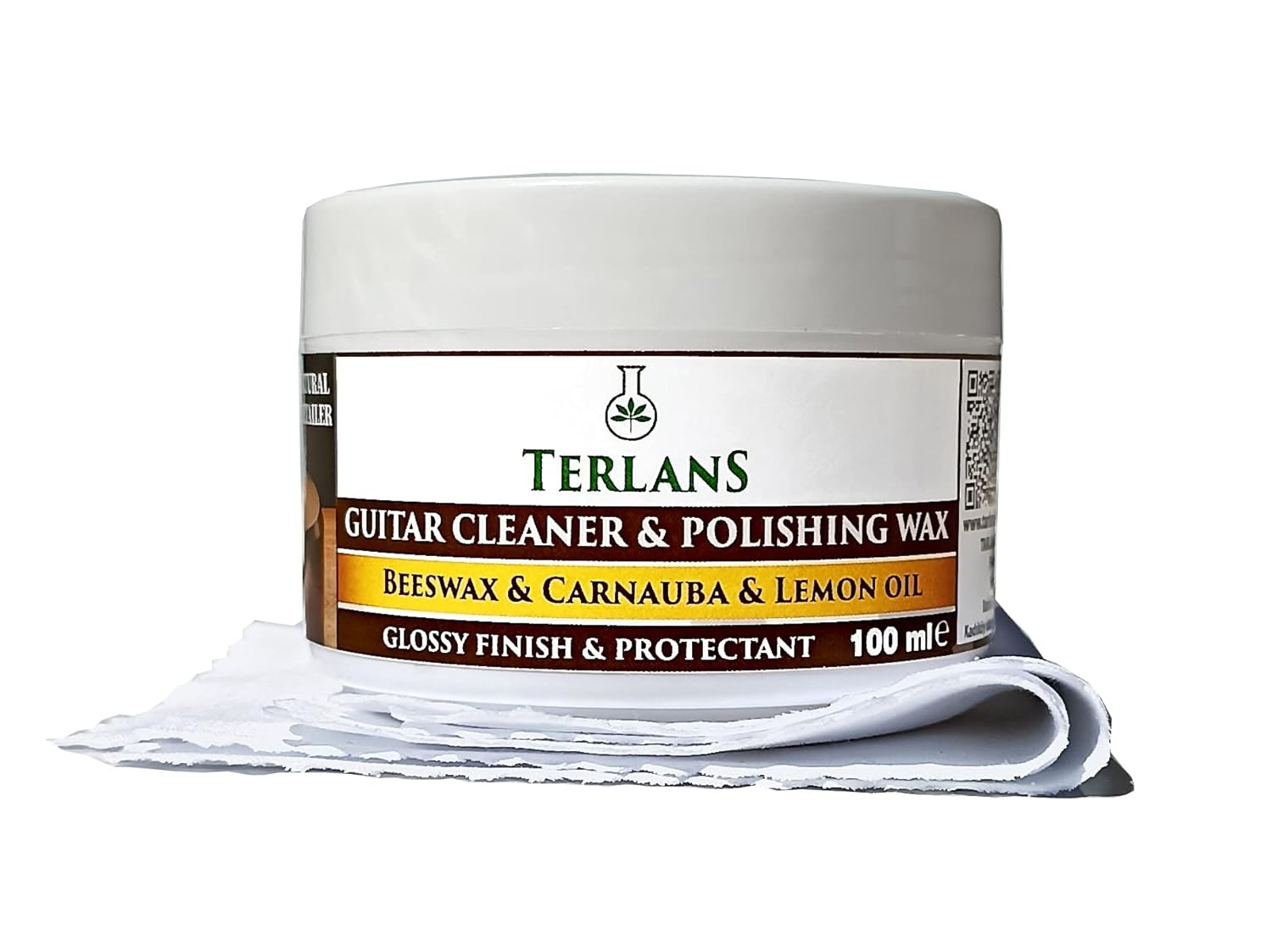 Terlans Gitar Gövde Klavye Temizleyici Parlatıcı Koruyucu Vaks Krem 100 ml Guitar Cleaner & Polishing Wax