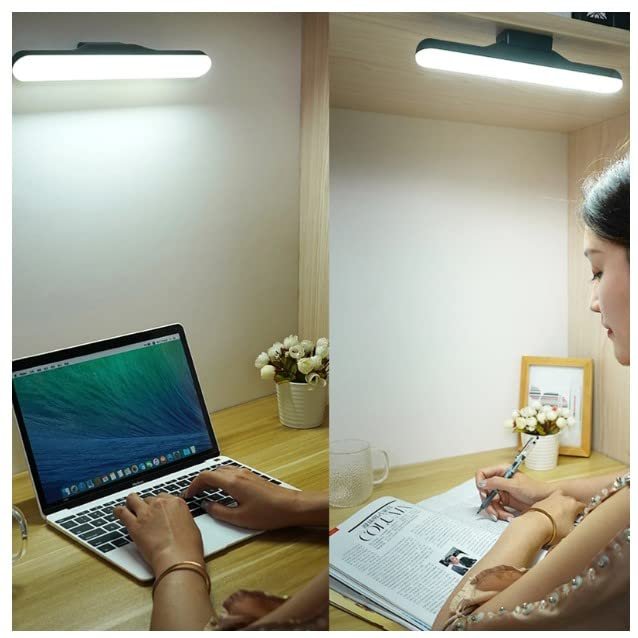 Elektrikurunleri 30cm Mıknatıslı Kablosuz LED Lamba – USB Şarjlı, 3W 32 LED, Dokunmatik Renk Değişimi, 6400K-4000K-3200K, Işıldak Aplik Makyaj Tıraş Mutfak Dolap Işığı Cata Led (Siyah)