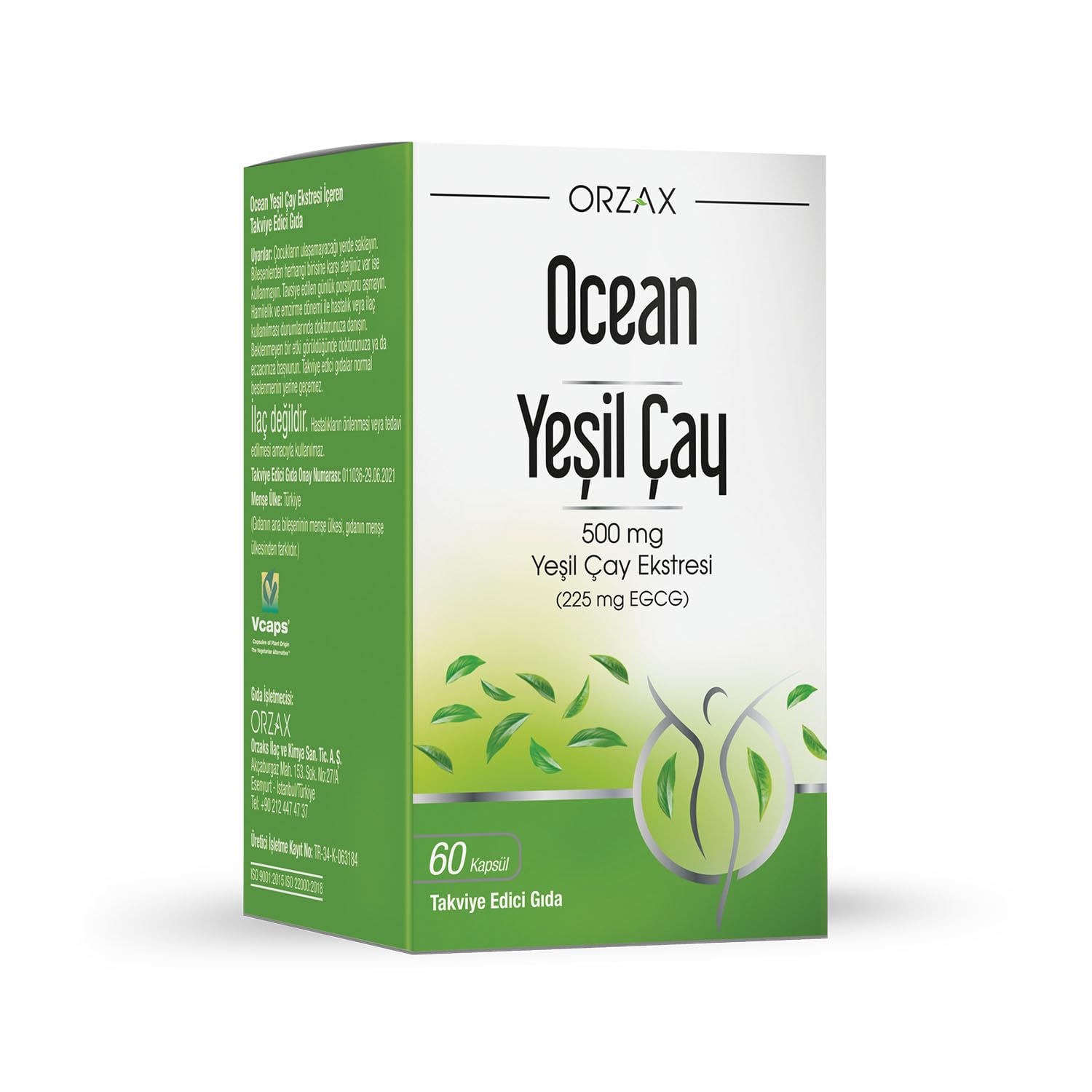 Orzax Ocean Green Tea 500 Mg 60 Kapsül