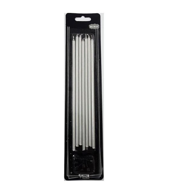 Benim Marifetlerim Gümüş Pasta Mumu 20 cm - Kokusuz