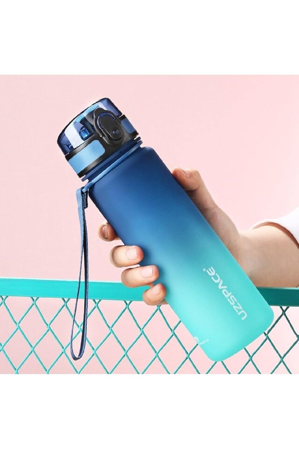 Uzspace FiftyFifty 500ml Çift Renk Softtouch FF Collection Tritan Su Matarası Mavi-Turkuaz