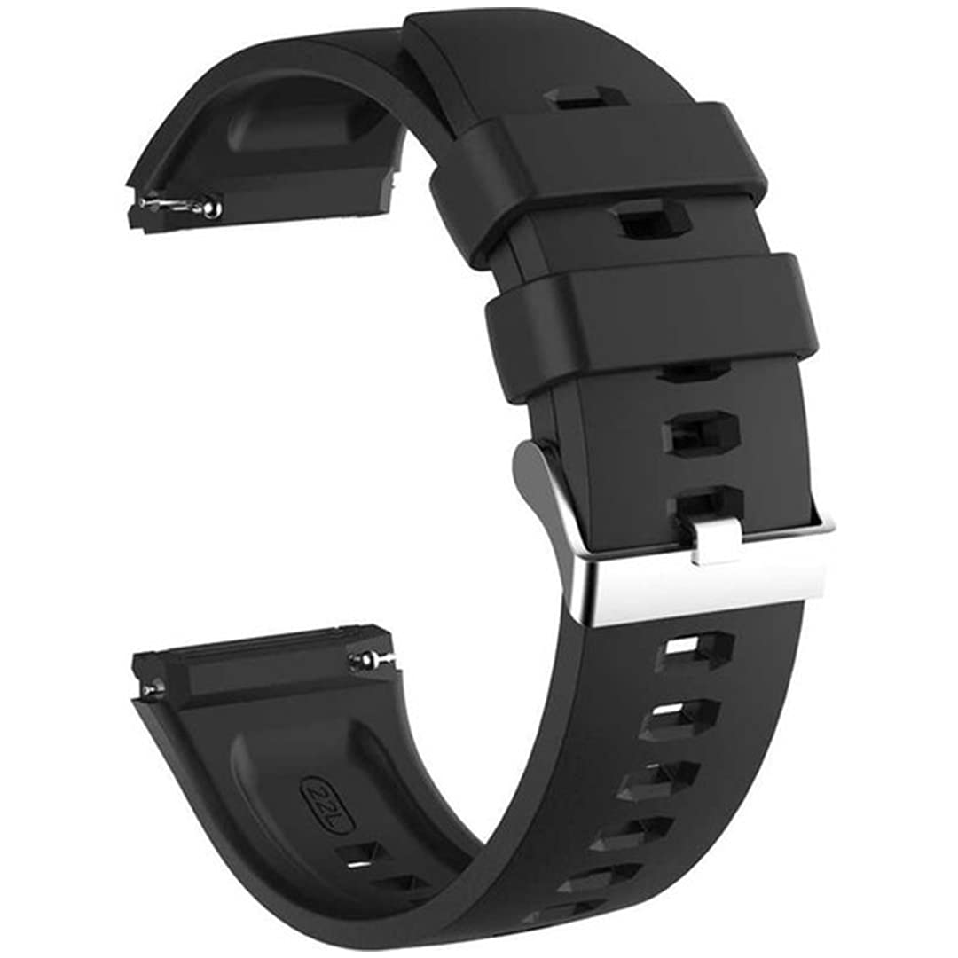 Coverzone Huawei Watch Gt3 Pro ile uyumlu 46 mm 15 kademeli, Suya karşı dayanıklı, Sağlam, esnek silikon Huawei Watch Gt3 Pro ile uyumlu Çapraz Silikon Kayış Kordon, Siyah