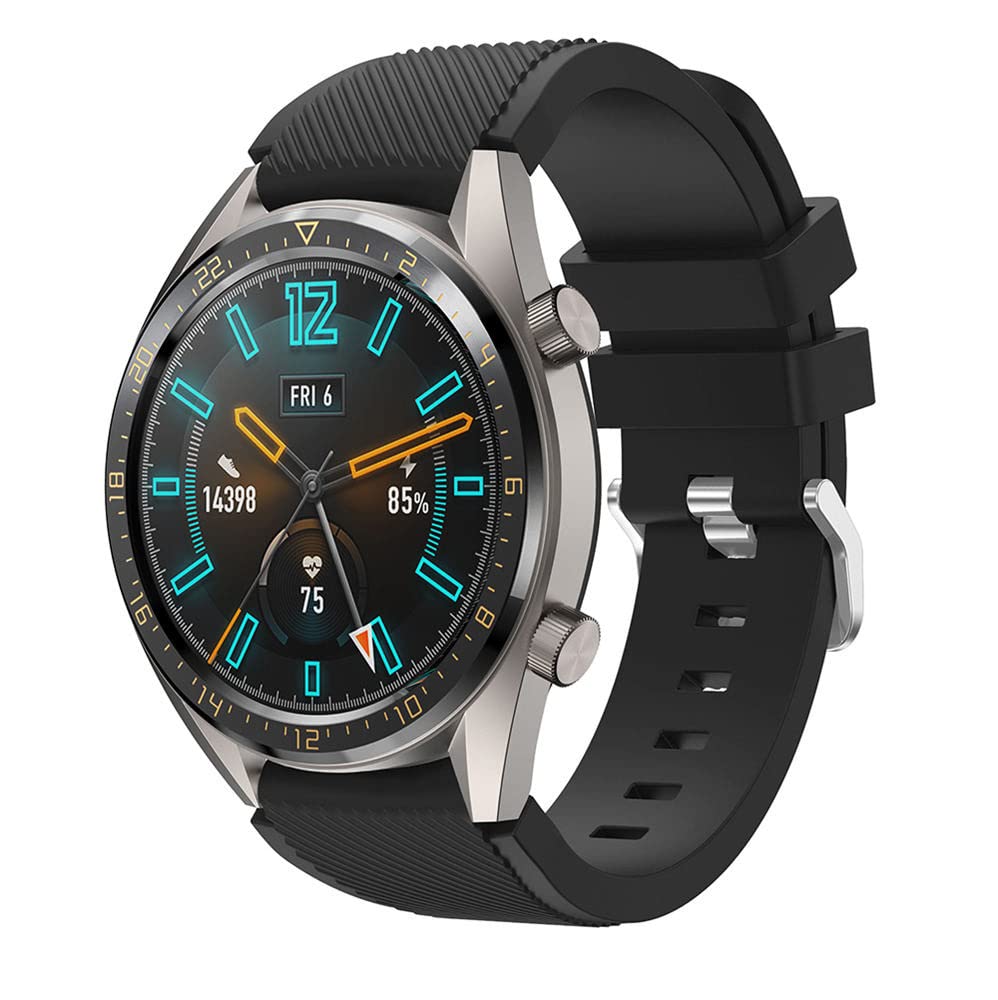 Coverzone Huawei Watch Gt3 Pro ile uyumlu 46 mm Classic Frontier Kayış Kordon, Siyah