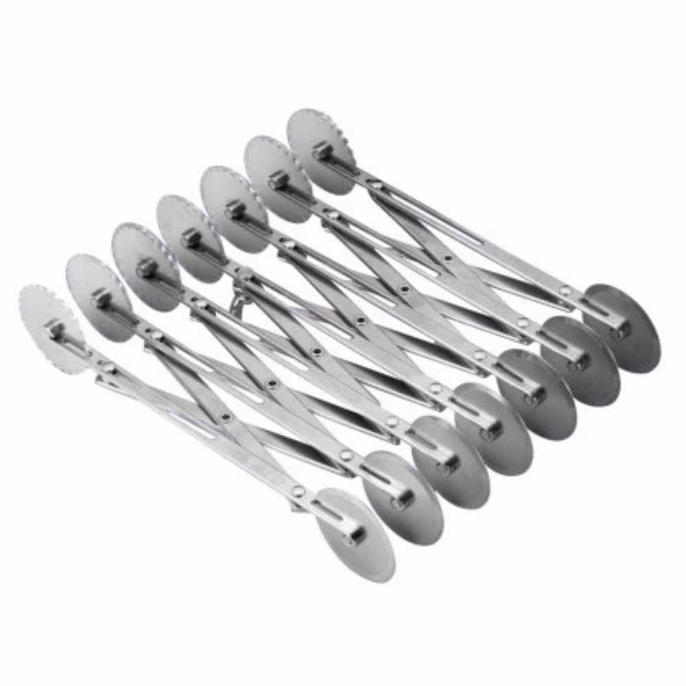 Epinox Çift Taraflı Ayarlı Rulet - Ayarlanabilir Hamur Kesme Ruleti - Hamur Kesme Bıçağı - Çelik - 7'li Rulet