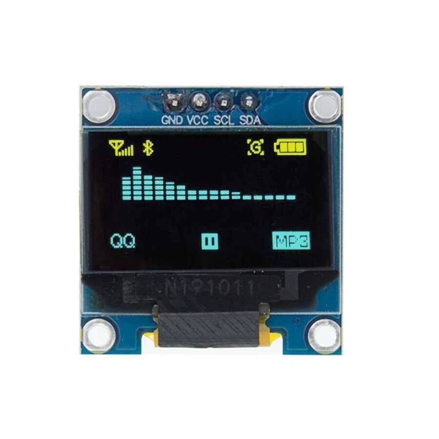 SANEC OLED 0.96 inç 128x64 Piksel Ekran Modülü - Mavi Sarı