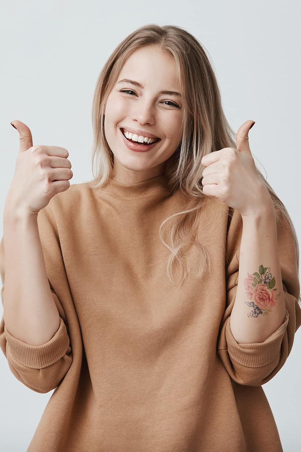 ARTİKEL Gül ve Kelebek Geçici Dövme,Geçici Tattoo,Vücut Dövme,Kol Bilek Dövme,Boyun Dövme,Sırt Dövme