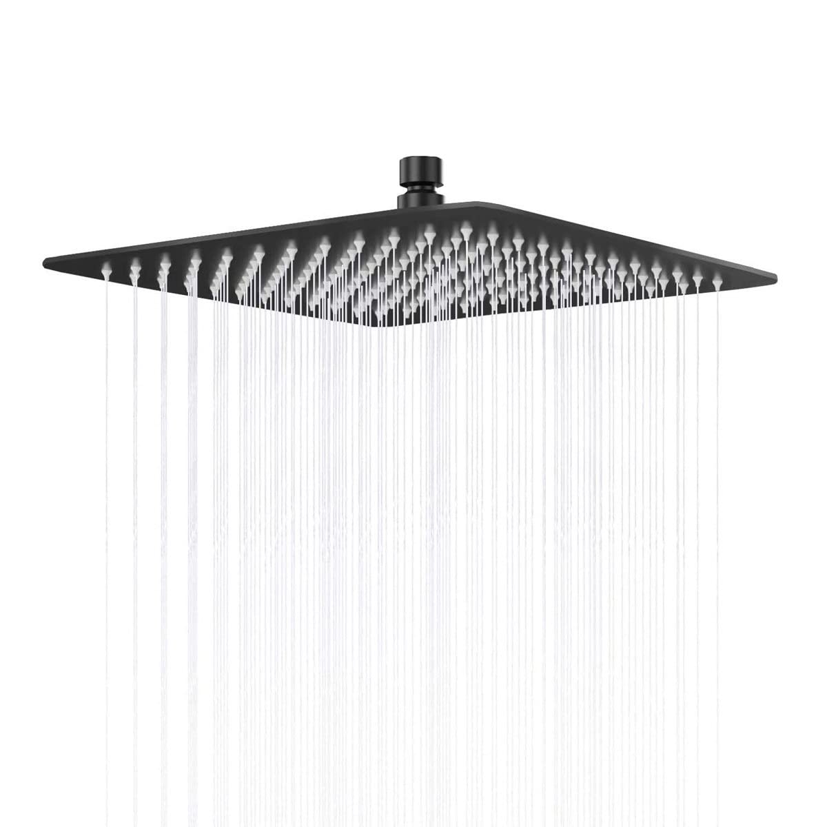 Fause Tepe Duş Başlığı Kare Slim 304 Metal 20x20 cm KTD101 (Mat Siyah)