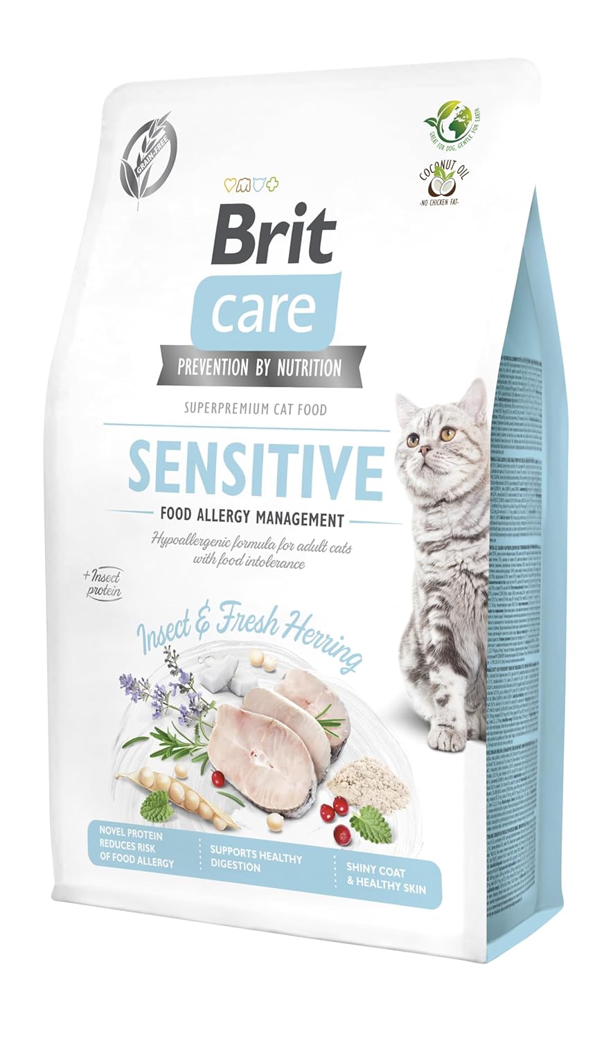 Brit Care Sensitive, Alerjileri Olan Yetişkin Kediler İçin, Tahılsız, Hipoalerjenik, Larva Ve Taze Ringa Balıklı Kuru Mama, 2 kg
