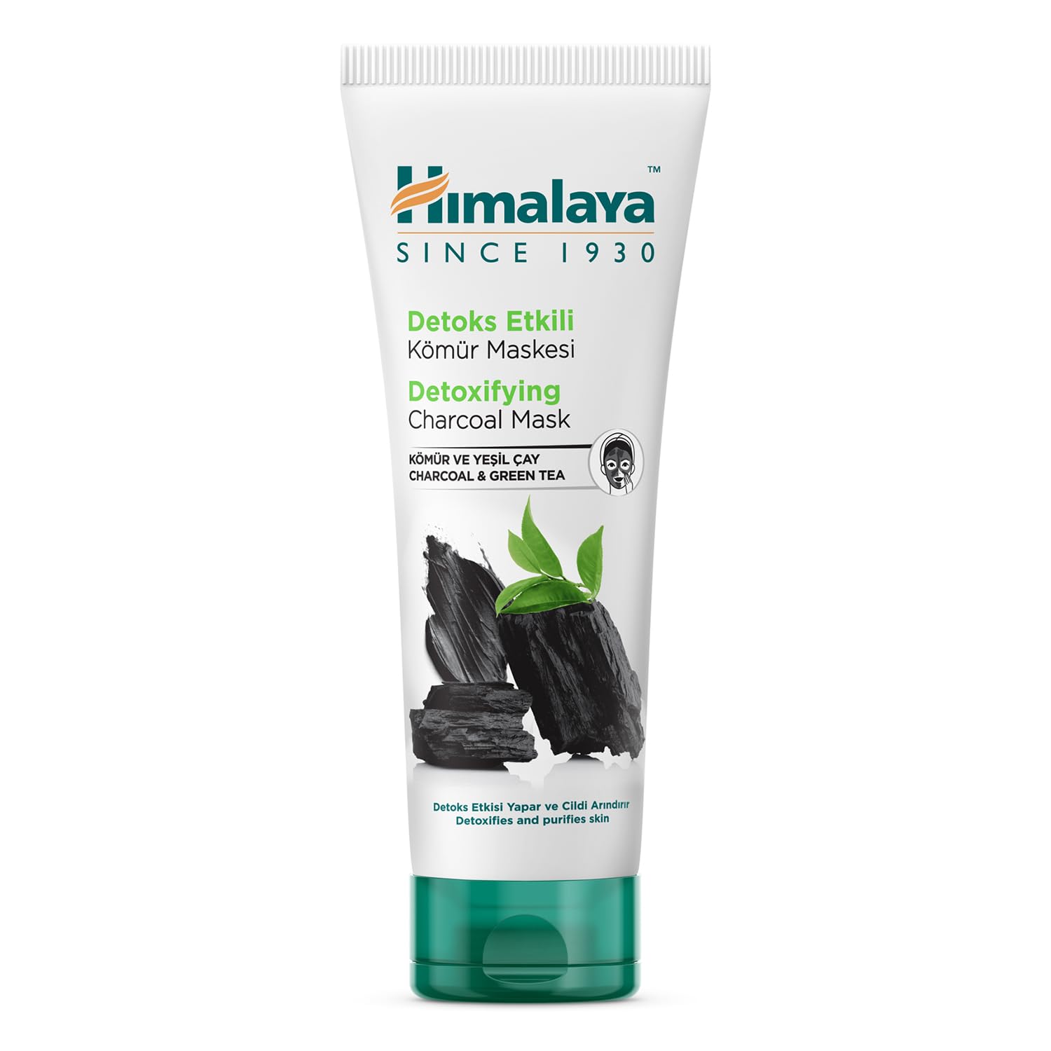 Himalaya Since 1930 Detoks Etkili Arındırıcı Yüz Maskesi, Aktif Kömür, Yeşil Çay, Parabensiz, Tüm Ciltler, 75 ml