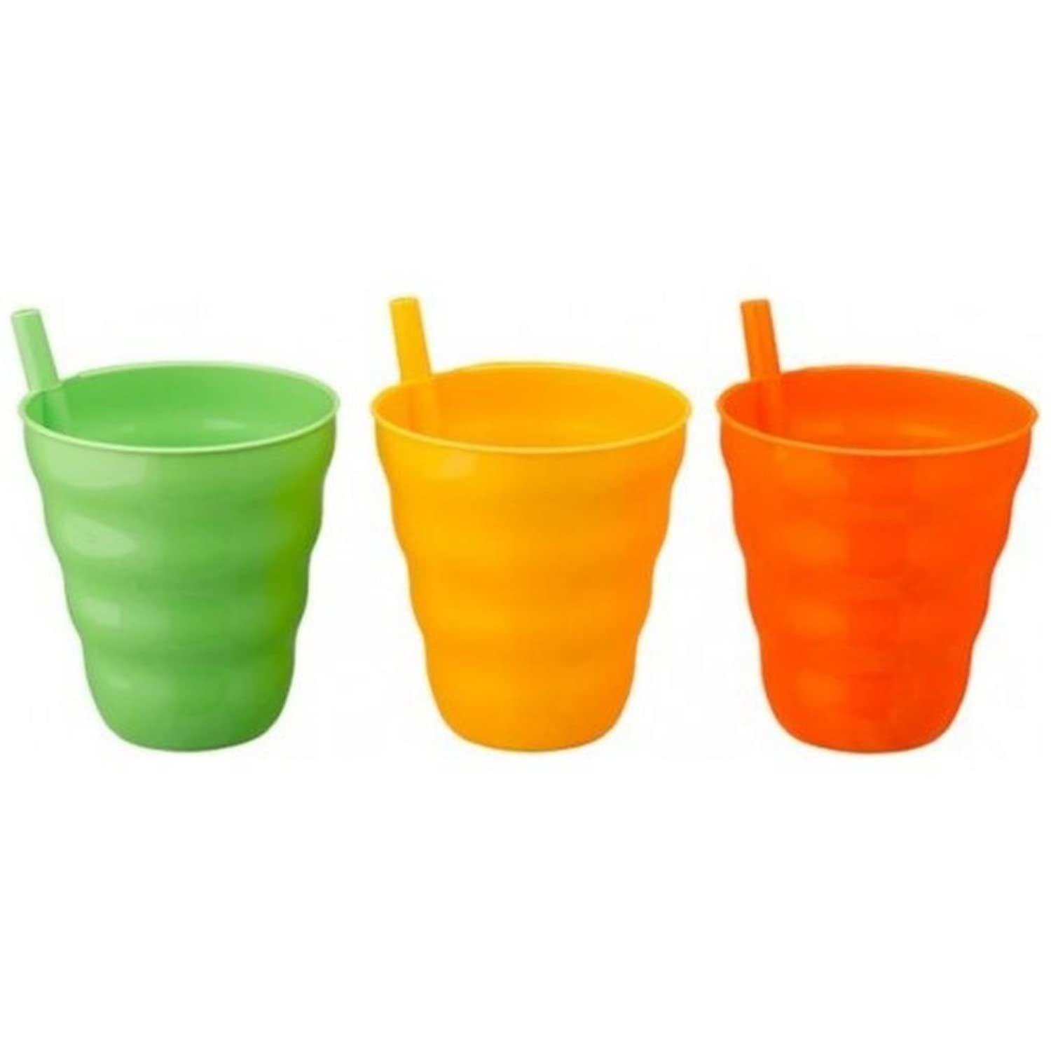 Pipetli Bardak 3'lü Kid's Glass Fun Set Çocuk/Bebek/Yetişkin Bardağı