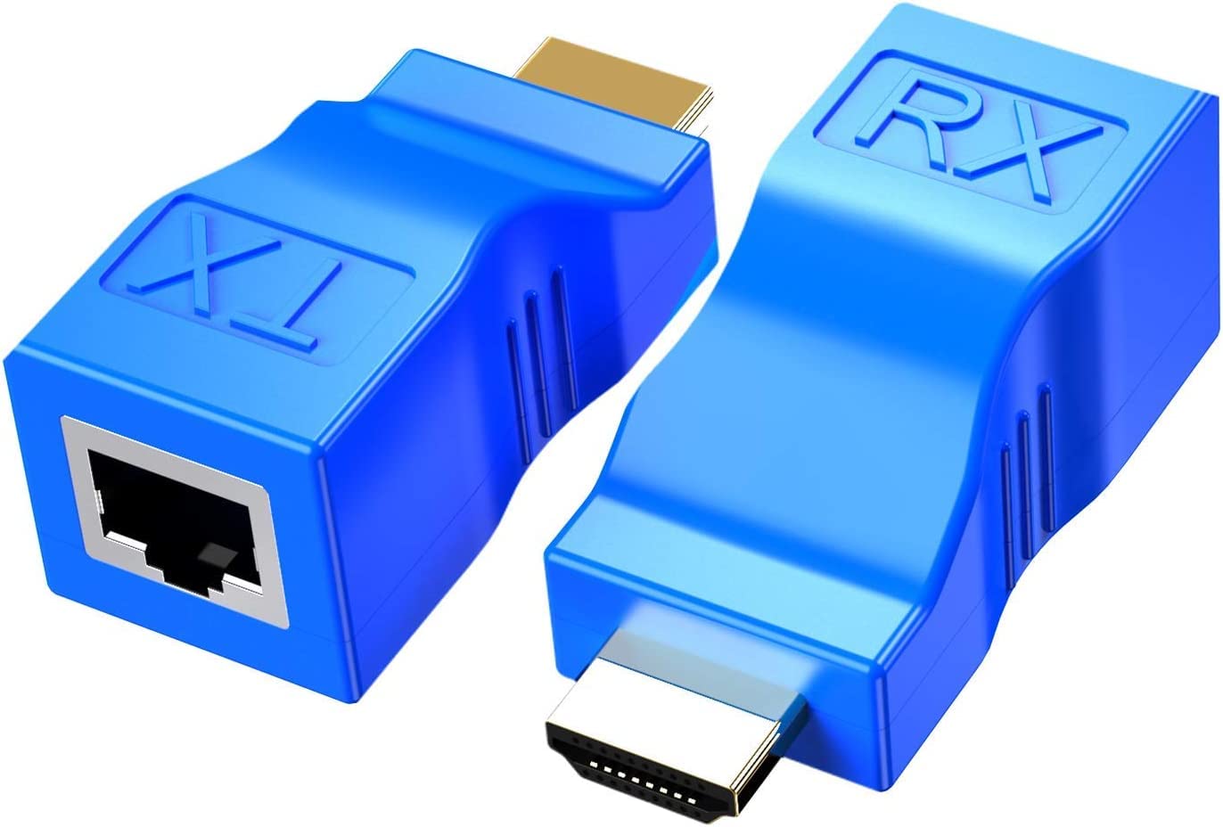 Monte Lua HDMI Uzatıcı, DDS-DUDES HDMI - RJ45 Ethernet Ağ Kabloları Uzatma Dönüştürücü Tekrarlayıcı, Cat5e Cat6 1080p Üstü 30 m Uzatıcı HDTV STB DVD PS4 için uygundur