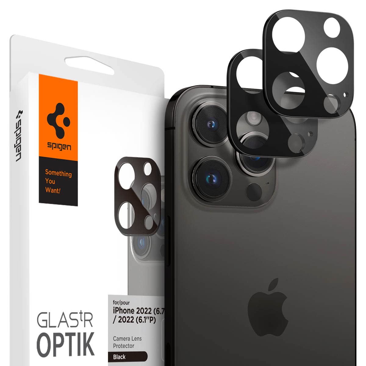 Spigen iPhone 16 Pro Max / 16 Pro / 15 Pro Max / 15 Pro / 14 Pro Max / 14 Pro ile uyumlu Kamera Lens Camı Koruyucu GLAS.tR Optik (2 Adet) Black - AGL05273