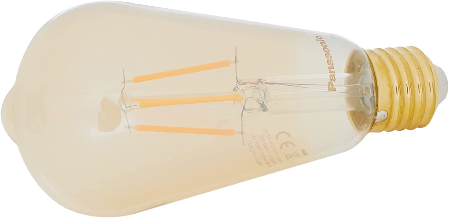 PANASONIC E27 FİL ST64 LAMBA, SICAK SARI IŞIK 4W 360LM 2000K GOLD