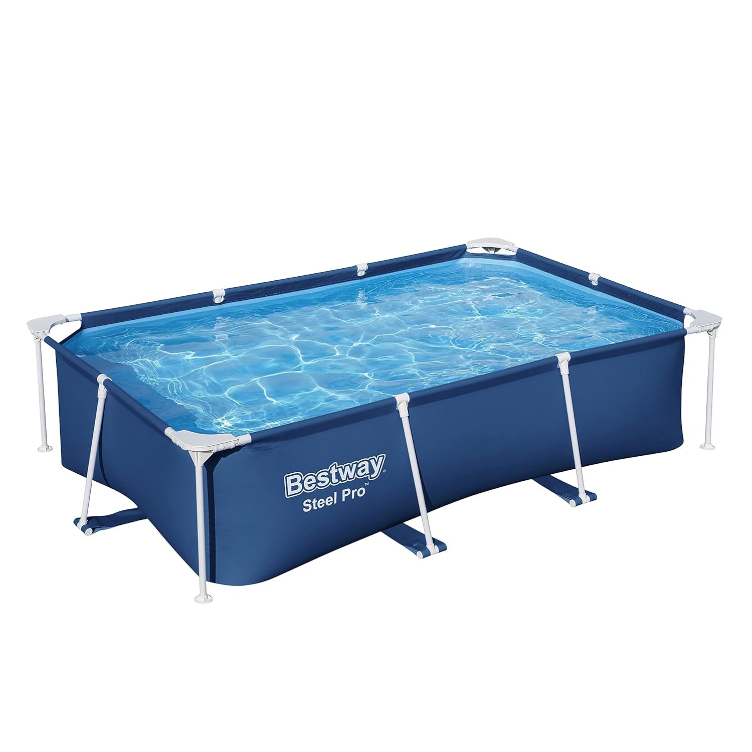 Bestway Steel Pro Frame Pool, Pompasız 259 x 170 x 61 cm, koyu Mavi, kare