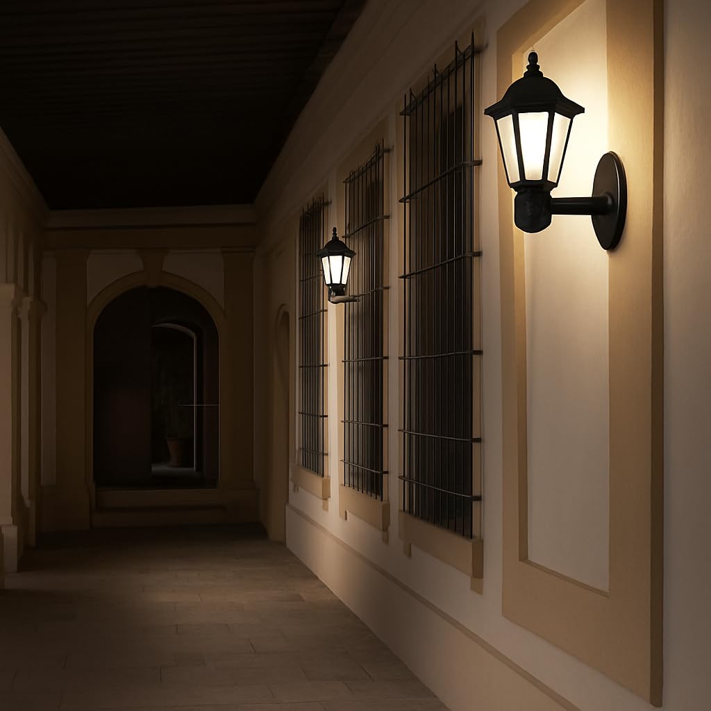 ZİTA Klas 42 cm Bahçe Duvar Apliği | E27 Duylu Dış Mekan Yol Aydınlatma Lambası | IP54 Su Geçirmez Siyah Duvar Tipi Bahçe Armatürü