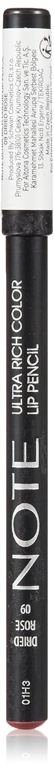 Note Ultra Rich Color Lip Pencil 09 Dried Rose Dudak Kalemi, Nude