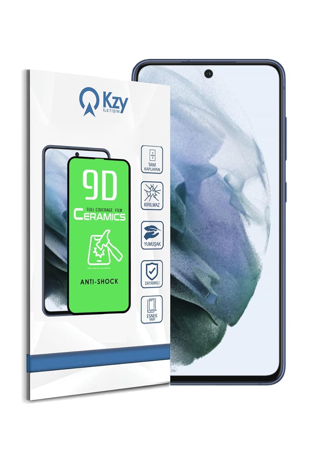 KZY İletişim Samsung Galaxy S21 FE ile uyumlu Tam Kaplayan Seramik Nano Esnek Ekran Koruyucu Cam