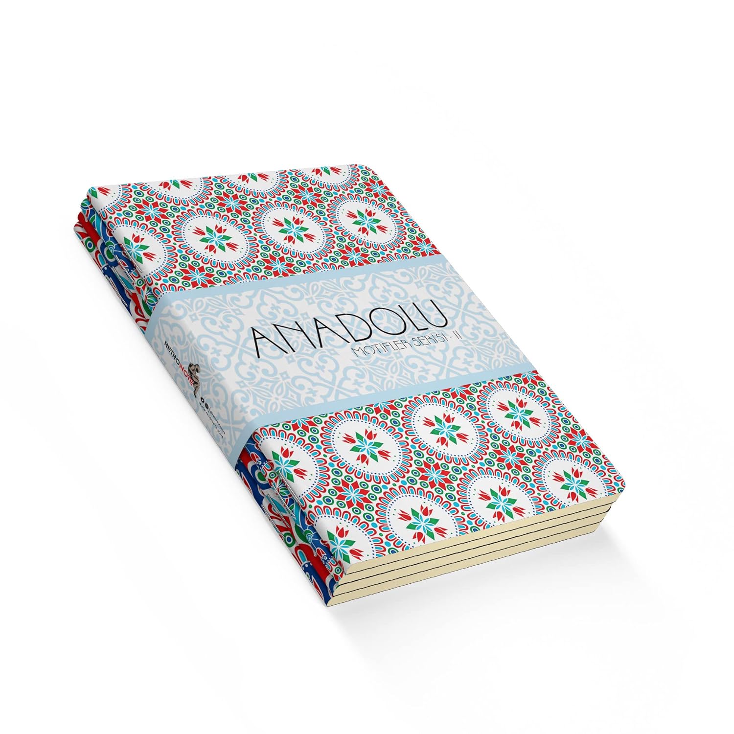 Retronote Anadolu Motifleri Defter Seti 2, Çizgisiz, 64 Sayfa, 10.5x14cm