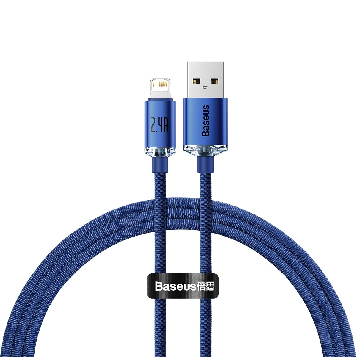 Baseus Crystal Shine Fast Charging 2.4A Lightning Kablo 1.2m-Mavi
