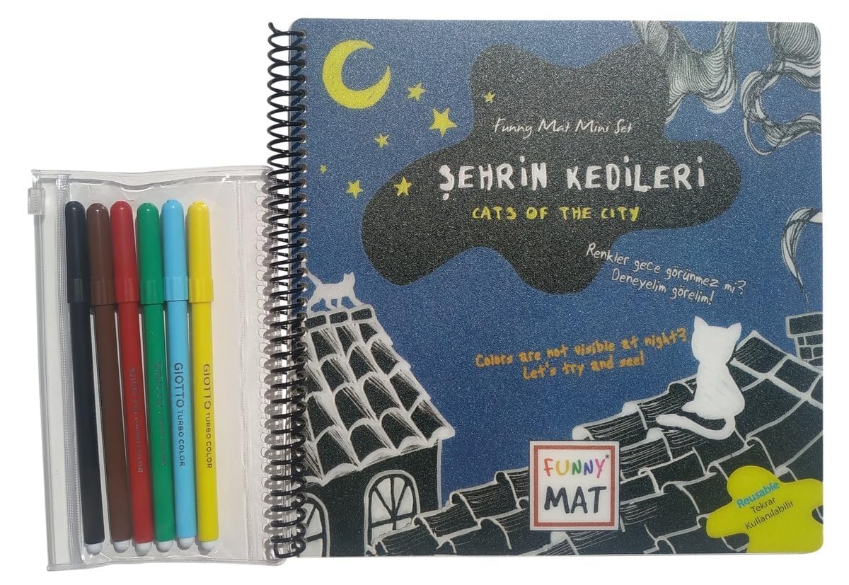 Akademi Çocuk Funny Mat Kalemli Mini Set Şehrin Kedileri23x23cm
