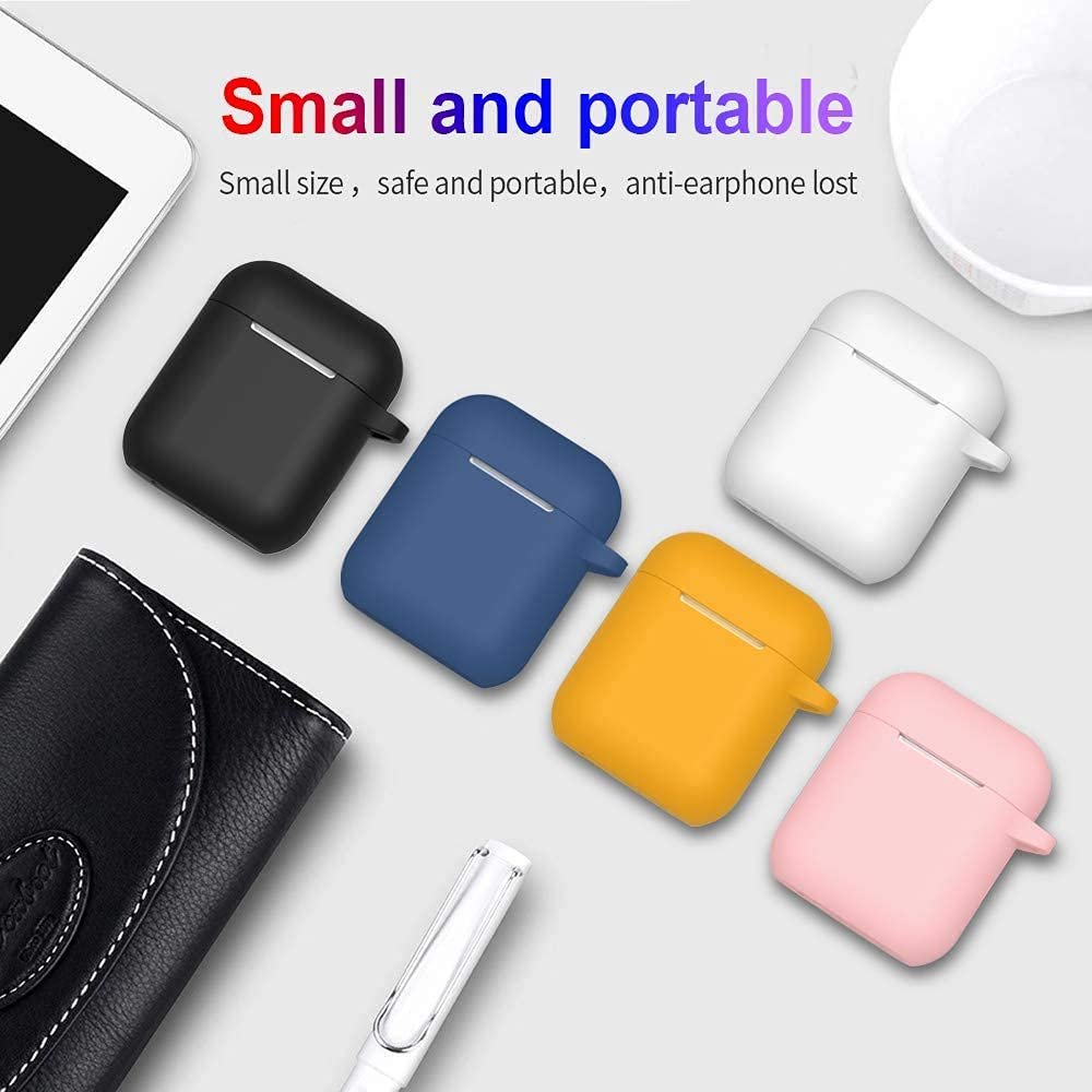 URUCHI AirPods 1/2. Nesil ile Uyumlu İnce ve Hafif Silikon Kılıf, Yumuşak Esnek Tasarım, Anahtarlıklı, Kablolu ve Kablosuz Şarj Uyumlu, Günlük Kullanım Aksesuarı – Beyaz (A1523 A1722 A1602 A2031 A2032)