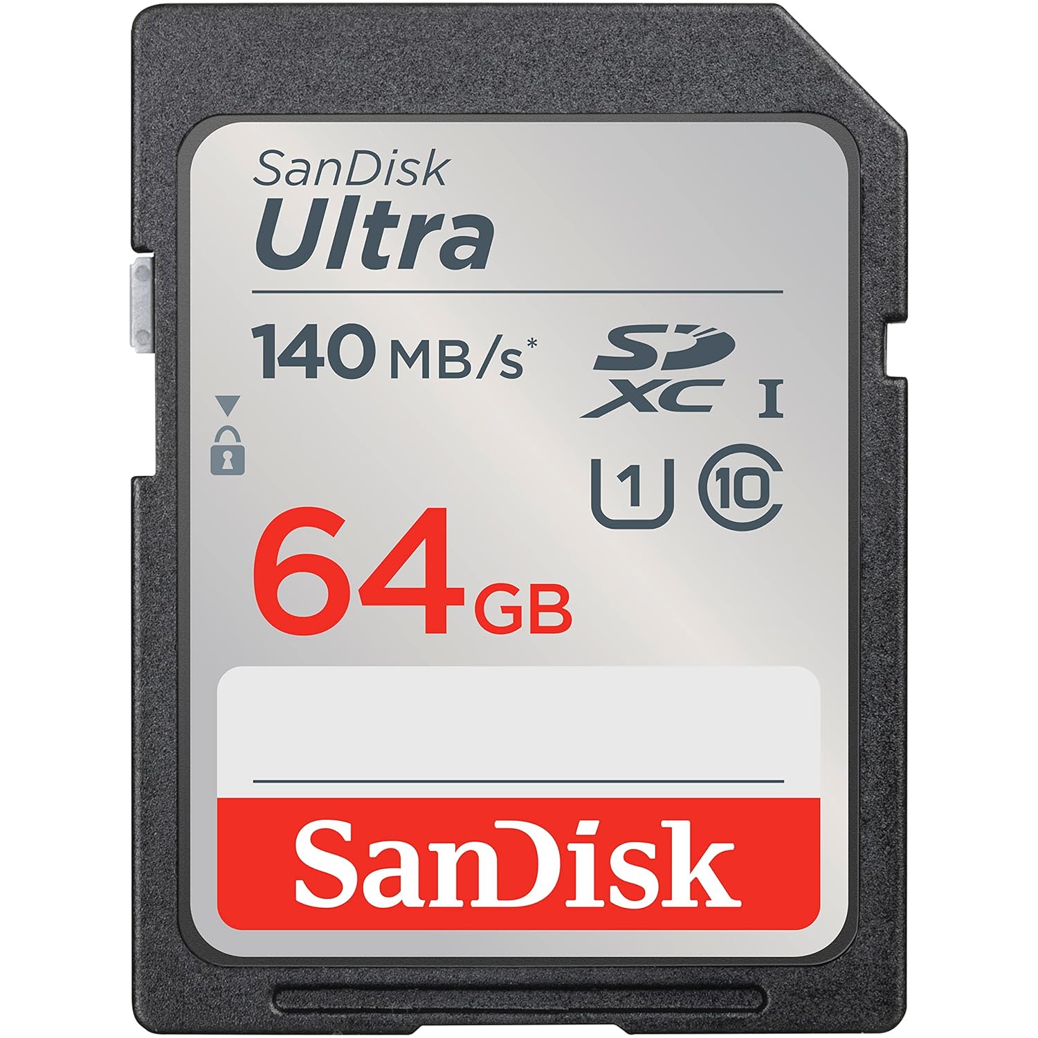 SanDisk 64 GB Ultra SDXC bellek kartı, 140 MB/s'ye kadar, A1 uygulama performansı, UHS-I, Class 10, U1