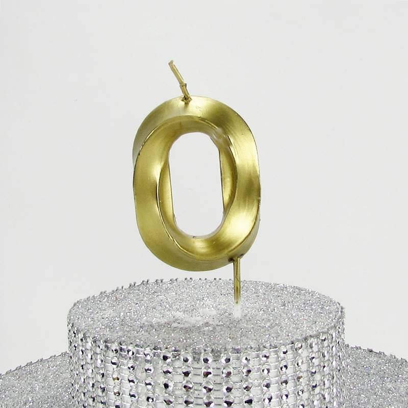 PARTİ VİTRİNİ 0 Sıfır Rakamlı Gold (Altın) Mum 6.5 Cm