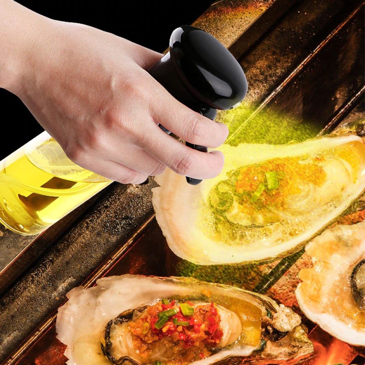 BUFFER® Çok Amaçlı Cam Şişe Püskürtmeli Dağıtıcı Yağdanlık Limonluk Sirke Sosluk Spreyi Siyah