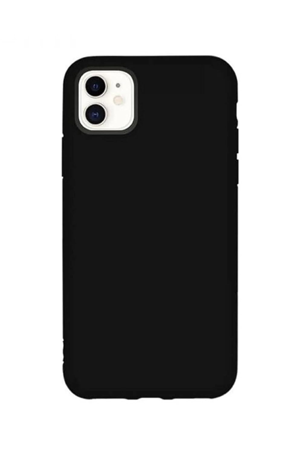 GGM GİYİM & AKSESUAR iPhone 11 ile Uyumlu İçi Kadife Dışı Mat Yapıya Sahip Koruma Sağlayan Lansman Silikon Kılıf (Siyah)