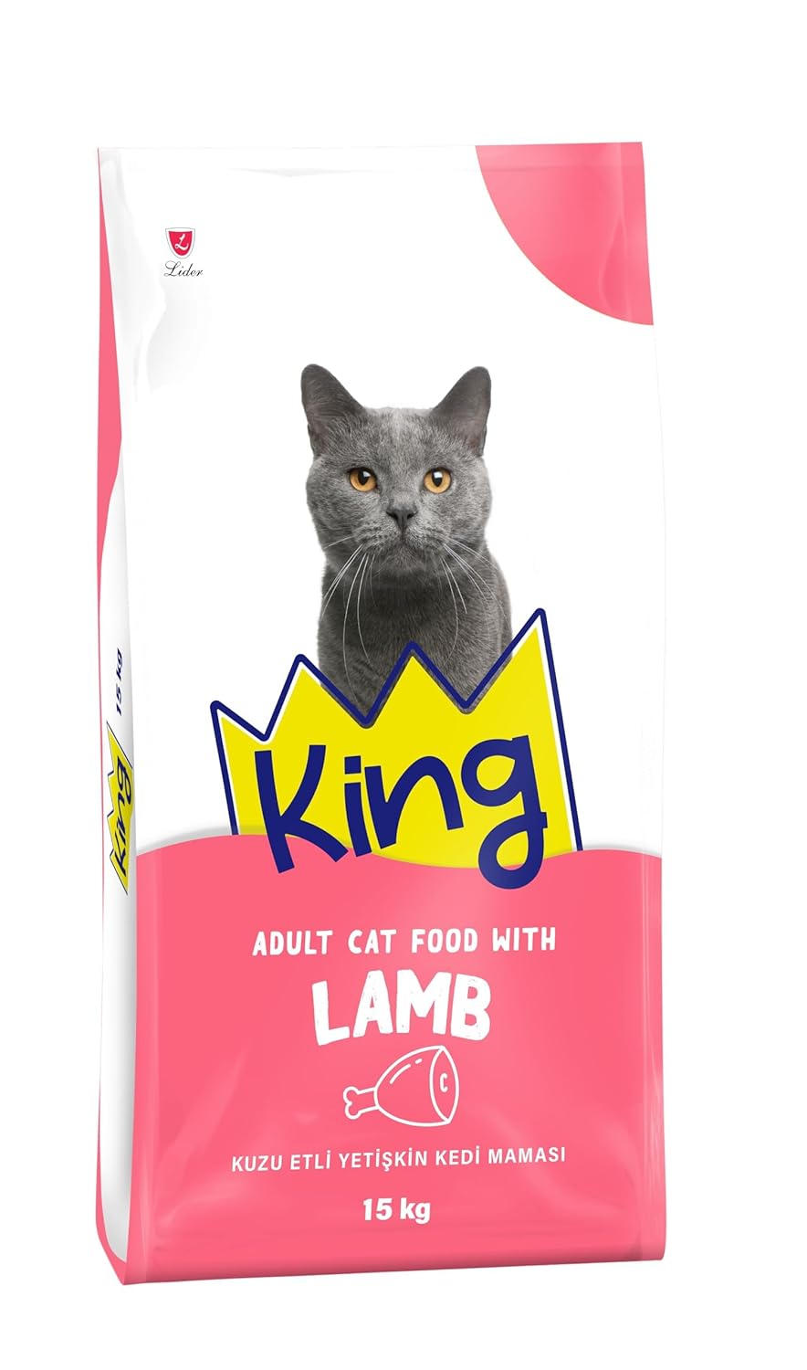 King Plus Kuzu Etli ve Pirinçli Yetişkin Kedi Maması 15 Kg