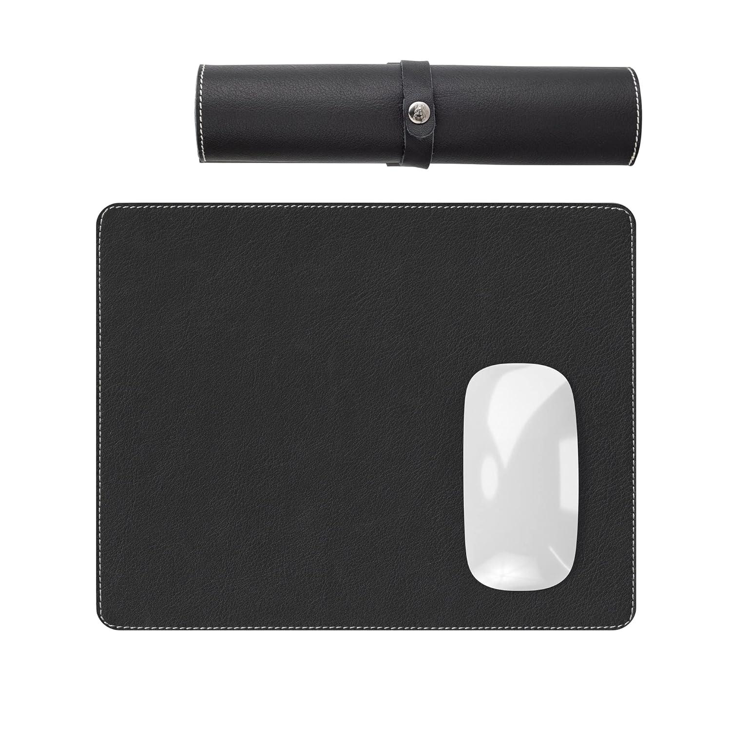 Modica Navada - Gaming Oyuncu Gamer Hakiki Deri Mouse Pad, Deri Fare Altlığı, Hakiki Deri Ped, Dayanıklı Kaymaz Taban, Ofis Tipi Mouse Ped (Siyah)