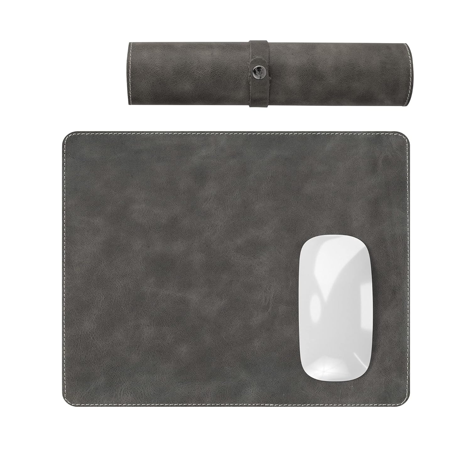 Modica Navada - Gaming Oyuncu Gamer Hakiki Deri Mouse Pad, Deri Fare Altlığı, Hakiki Deri Ped, Dayanıklı Kaymaz Taban, Ofis Tipi Mouse Ped (Gri)