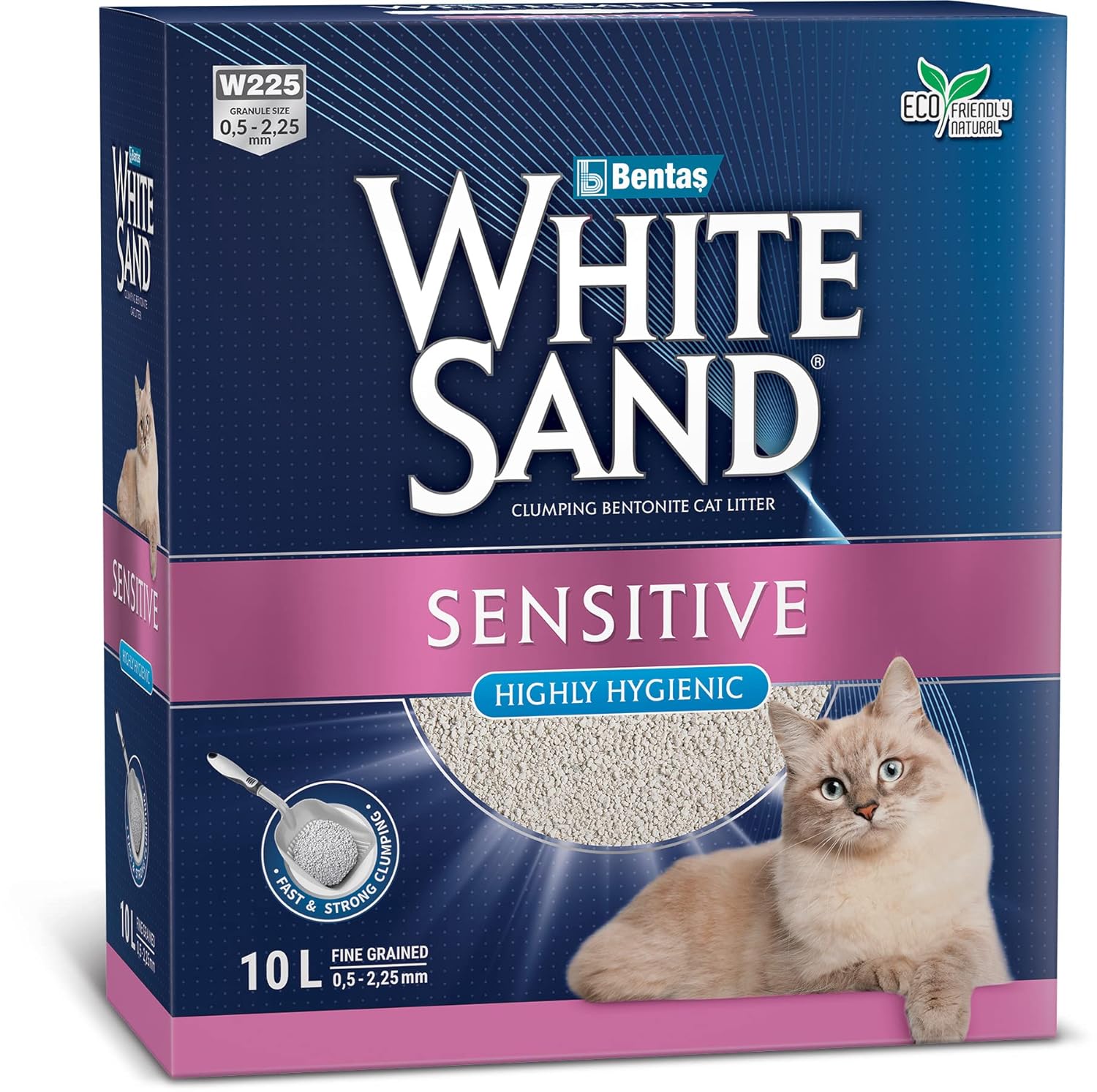 WhiteSand® W225-10L Box Sensetive Bentonite Kedi Kumu